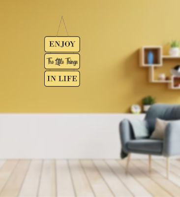 Enjoy The Little Things In Life Wooden Wall Hanging | Motivational Quote Art Printed Wall Decor | Wall Hanging for Restaurant, Café, Office Décor, Modern Wall Decorative Wall Hanging